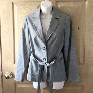 Evan-Picone Belted Houndstoot Blazer Jacket Size 6